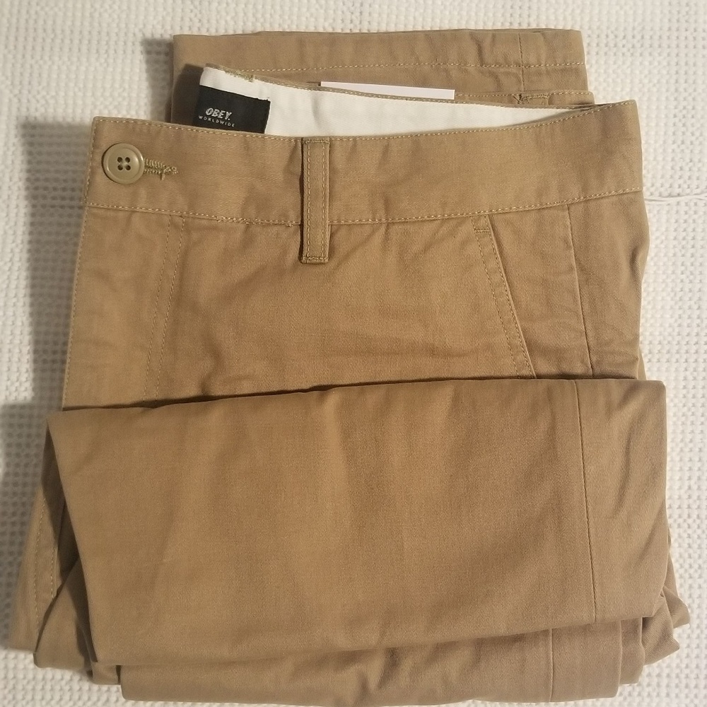 BRAND NEW OBEY CLASSIQUE KHAKI PANTS 30 X 30